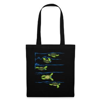 Schwimmer drehen Turtle Swim - Stoffbeutel - Schwarz - Vorne