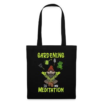 Gardeing est ma méditation Jardin Gnome Jardinage - Sac en tissu - noir - Devant