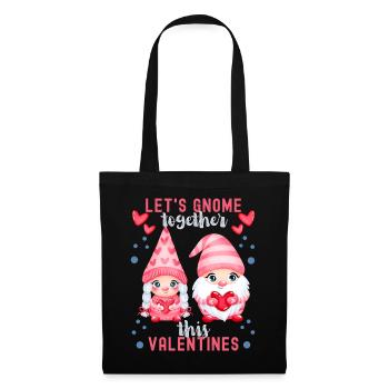 Gnome Nain Saint-Valentin Drôle Dire Jeu de mots - Sac en tissu - noir - Devant