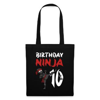 Birthday Party 10 Years Old Japanese Ninja - Tote Bag - black - Front