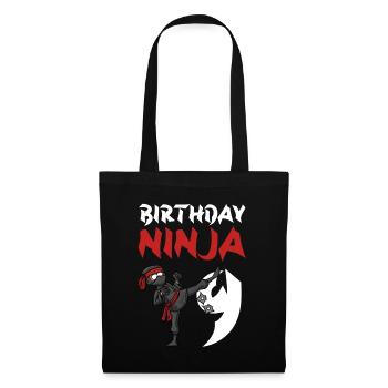 Birthday Party 9 Years Old Japanese Ninja Birthday - Tote Bag - black - Front