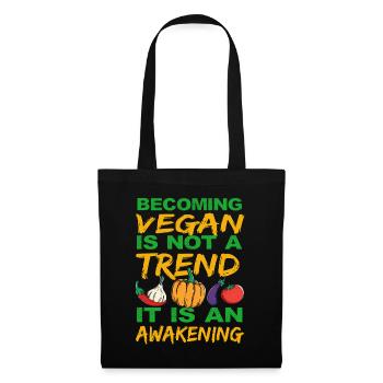 Vegan Veganer Veganismus Veggie Spruch Tierrechte - Stoffbeutel - Schwarz - Vorne