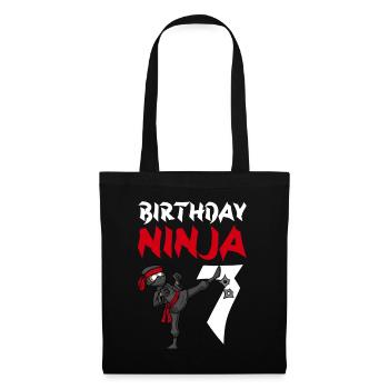 Birthday Party 7 Years Old Japanese Ninja Birthday - Tote Bag - black - Front