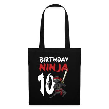 Birthday Party 10 Years Old Japanese Ninja - Tote Bag - black - Front