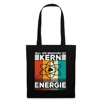 Atomenergie Kernkraft Kernenergie Atomkraftwerke - Stoffbeutel - Schwarz - Vorne