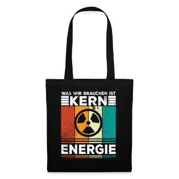 Atomenergie Atomkraftwerke Kernkraft Kernenergie - Stoffbeutel - Schwarz - Vorne