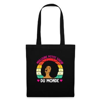 Meilleure petite soeur monde vintage femme noire - Sac en tissu - noir - Devant