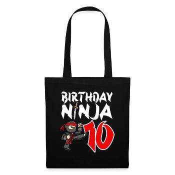 Birthday Party 10 Years Old Japanese Ninja - Tote Bag - black - Front