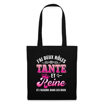 tante reine j'assure couronne princesse - Sac en tissu - noir - Devant