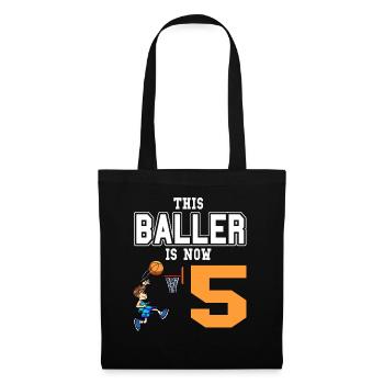 Joueur de basket-ball ce Baller a maintenant 5 ans - Sac en tissu - noir - Devant