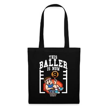 Joueur de basket-ball ce Baller a maintenant 9 ans - Sac en tissu - noir - Devant
