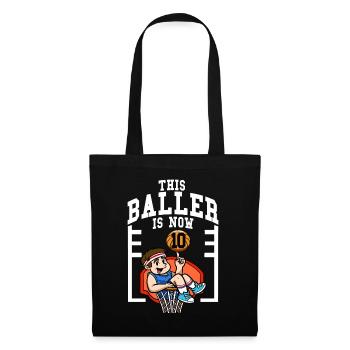 Joueur de basket-ball Ce Baller a maintenant 10 ans - Sac en tissu - noir - Devant