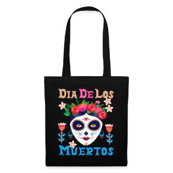 Dia-de-los-Muertos, La-Catrina Mexico, sugar-skull - Tote Bag - black - Front