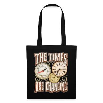 Saying with watch, pocket watch, motivational inspiration - Tote Bag - black - Front