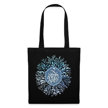 Happy Easter, Easter wreath, watercolor, calligraphy - Tote Bag - black - Front