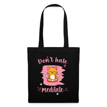 Cat Meditation Relaxation Kittens Cats Yoga - Tote Bag - black - Front