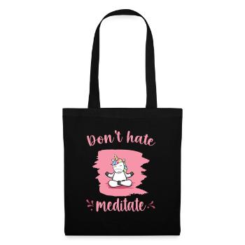 Unicorn Meditation Relaxation Yoga Gift - Tote Bag - black - Front