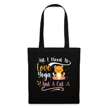 Yoga Cat Meditation Relaxation Kitten Cats - Tote Bag - black - Front