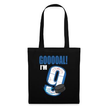 Ice Hockey Goal I'm 9 Hockey Player Birthday - Tote Bag - black - Front