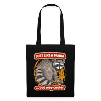 Panda-Spruch, Pandabär, Waschbär-Racoon Spruch - Stoffbeutel - Schwarz - Vorne