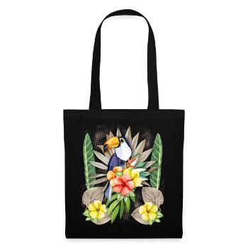 Toucan bird, toucan saying, hibiscus toucan - Tote Bag - black - Front