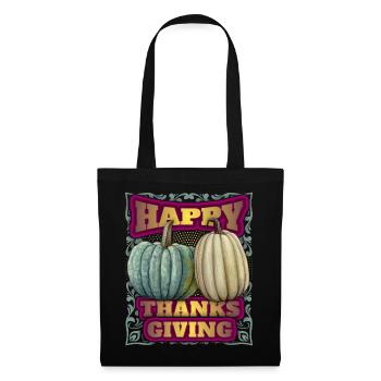 Thanksgiving vintage, Joyeux Thanksgiving - Sac en tissu - noir - Devant