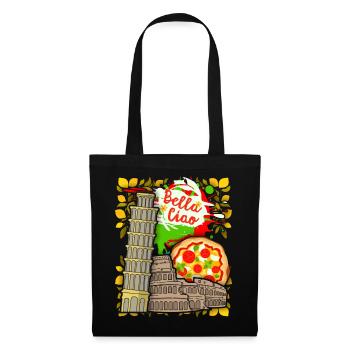 Italy Colosseum, Pisa, Pizza Design Bella-Ciao - Tote Bag - black - Front