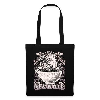 Riz, bol de riz, riziculteur, disant - Sac en tissu - noir - Devant