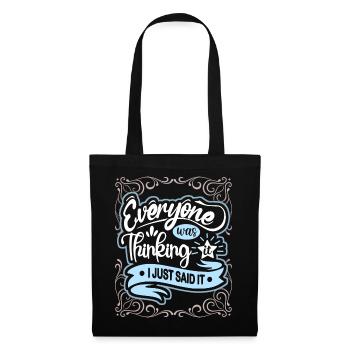 Dicton, lecture de l’, typographie de style vintage - Sac en tissu - noir - Devant