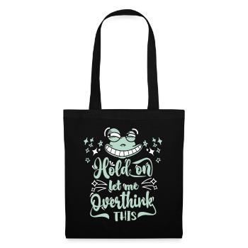 Let-Me-Overthink-This, funny cartoon frog - Tote Bag - black - Front