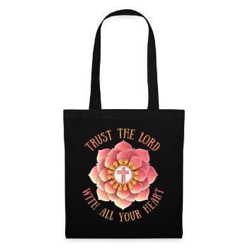 Jesus Christ with 3D mandala, Christian saying - Tote Bag - black - Front