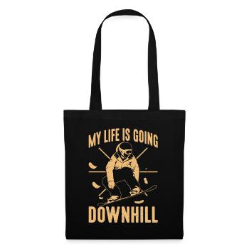 Snowboarding My Life Is Going Downhill Snowboarder - Tote Bag - black - Front