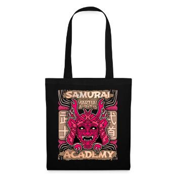 Japan Samurai-Krieger, Samurai-Academy Japan-Comic - Stoffbeutel - Schwarz - Vorne