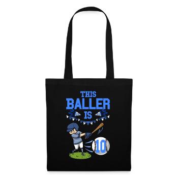 Joueur de baseball Ce joueur a 10 ans - Sac en tissu - noir - Devant