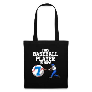 Joueur de baseball Ce joueur a 7 ans de baseball - Sac en tissu - noir - Devant