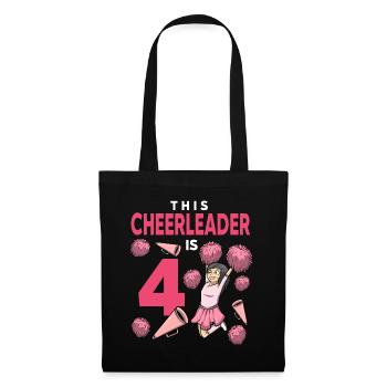 Cette pom-pom girl est 4 ans Cheerleading anniversaire - Sac en tissu - noir - Devant