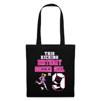 This Soccer Girl Is 9th Birthday Soccer - Tote Bag - black - Front