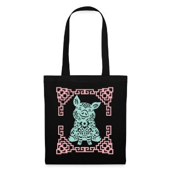 Year of the Pig, Chinese Horoscope China - Tote Bag - black - Front