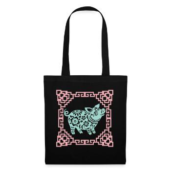 Year of the Pig, Chinese Horoscope China - Tote Bag - black - Front
