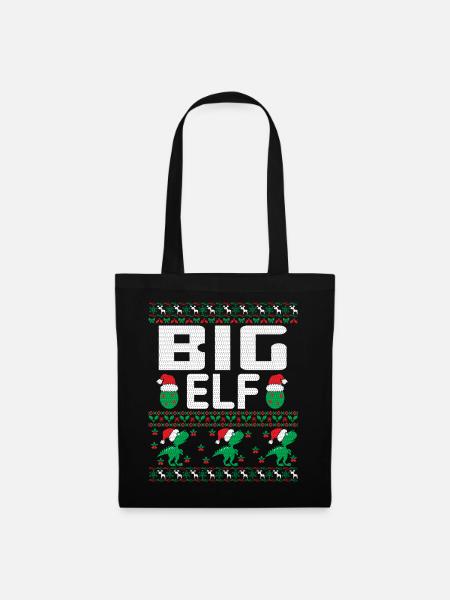 Big Elf Christmas Outfit - Stoffbeutel - Schwarz
