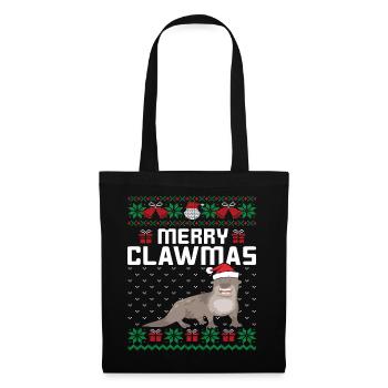 Merry Christmas Biber Outfit - Stoffbeutel - Schwarz - Vorne