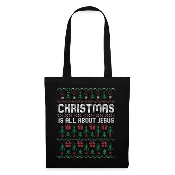 christmas is all about jesus outfit - Stoffbeutel - Schwarz - Vorne