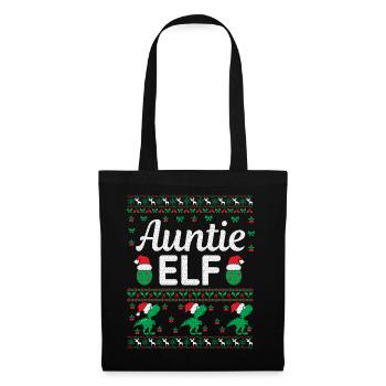 Auntie Elf Outfit - Stoffbeutel - Schwarz - Vorne