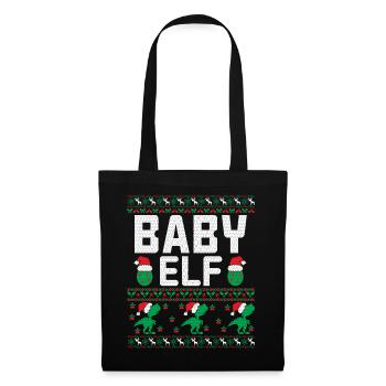 Baby Elf Weihnachts-Outfit - Stoffbeutel - Schwarz - Vorne