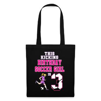Cette fille de football est 3ème anniversaire de football - Sac en tissu - noir - Devant