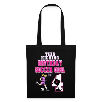 Cette fille de football est 4ème anniversaire de football - Sac en tissu - noir - Devant