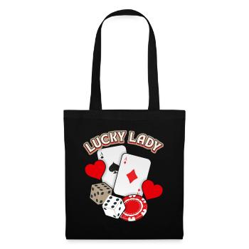 Lucky Lady, chance dans le jeu, bonheur amoureux - Sac en tissu - noir - Devant