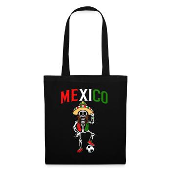Skeleton Women Girl Mexico Soccer Player - Tote Bag - black - Front