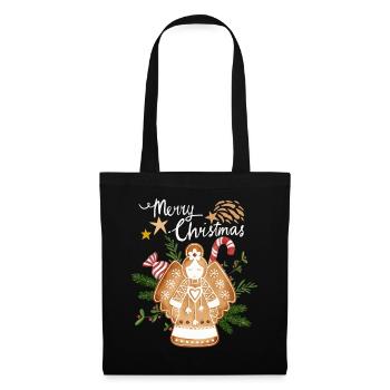 Christmas Gingerbread Angel, Christmas Angel - Tote Bag - black - Front