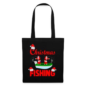 Christmas Fishing - Stoffbeutel - Schwarz - Vorne